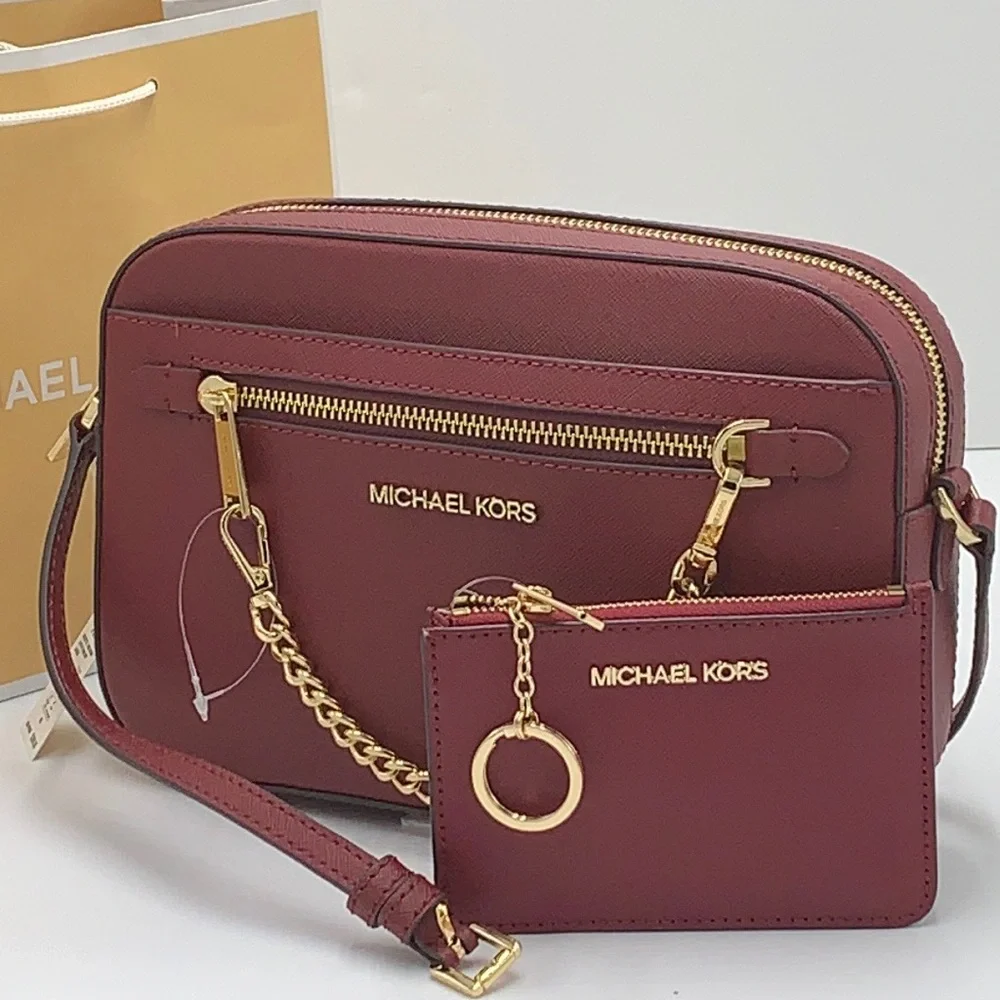 MICHAEL KORS LARGE EW CROSSBODY DARK CHERRY & SM TOP ZIP COINPOUCH MULBERRY
NWT - Picture 11 of 16